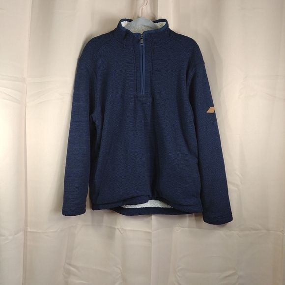 Orvis 1/4 Quarter Zip Fleece Sherpa Teddy Lined Warm Winter Pullover Sweater - Picture 1 of 9